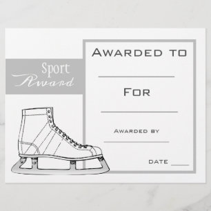 Papier Certificat de patinage sportif