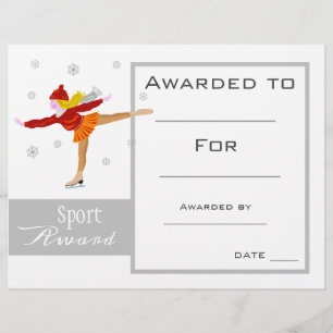 Papier Certificat de patinage sportif