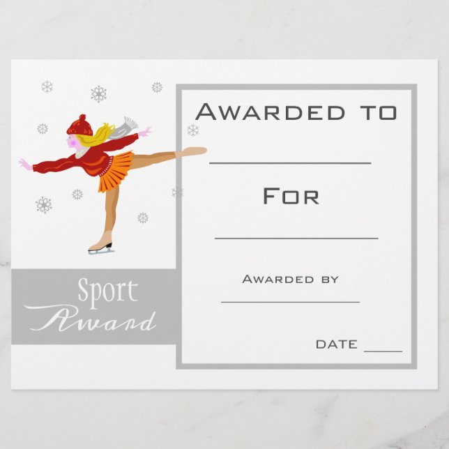 Papier Certificat de patinage sportif (Devant)