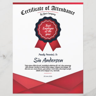 Papier Certificat de présence