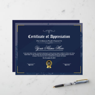 Papier Certificat de reconnaissance imprimable