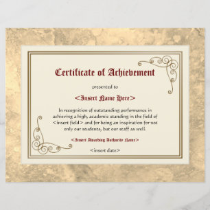 Papier Certificat de réussite