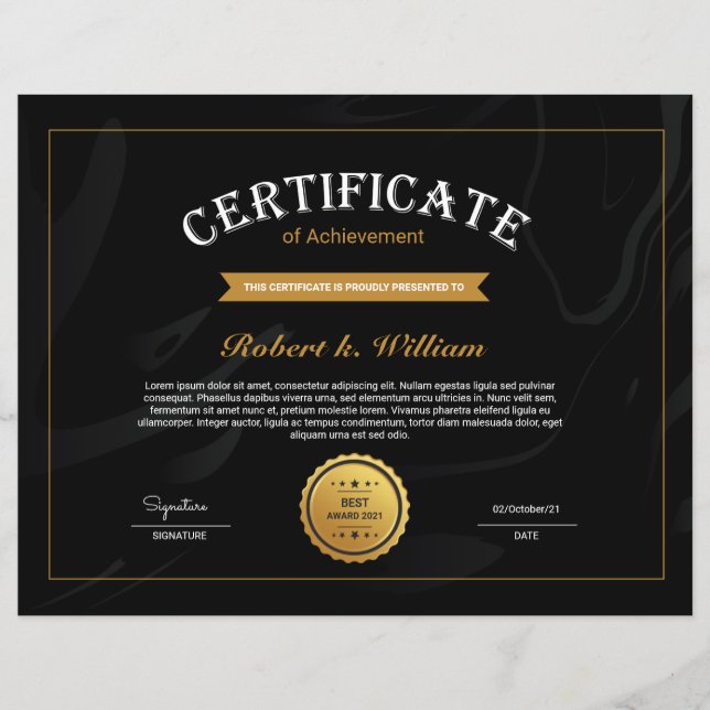 Papier Certificat De Réussite (Devant)