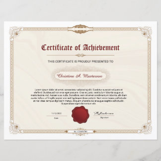 Papier Certificat de réussite