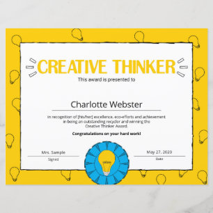 Papier Certificat de réussite de penseur créatif PDF