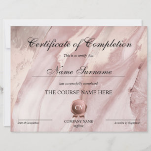 Papier Certificat de Réussite Prix de Fin de Cours 