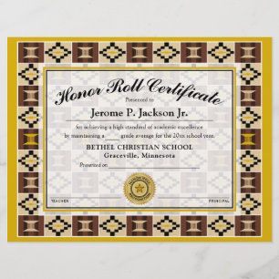 Papier Certificat de rouleau d'honneur Kente K17 Couleurs