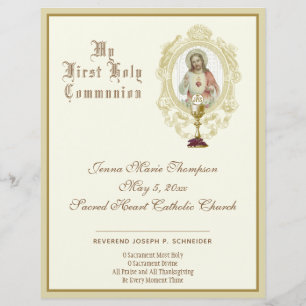 Papier Certificat de souvenir de la Sainte Communion cath