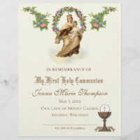 Certificat de souvenir de la Sainte Communion cath