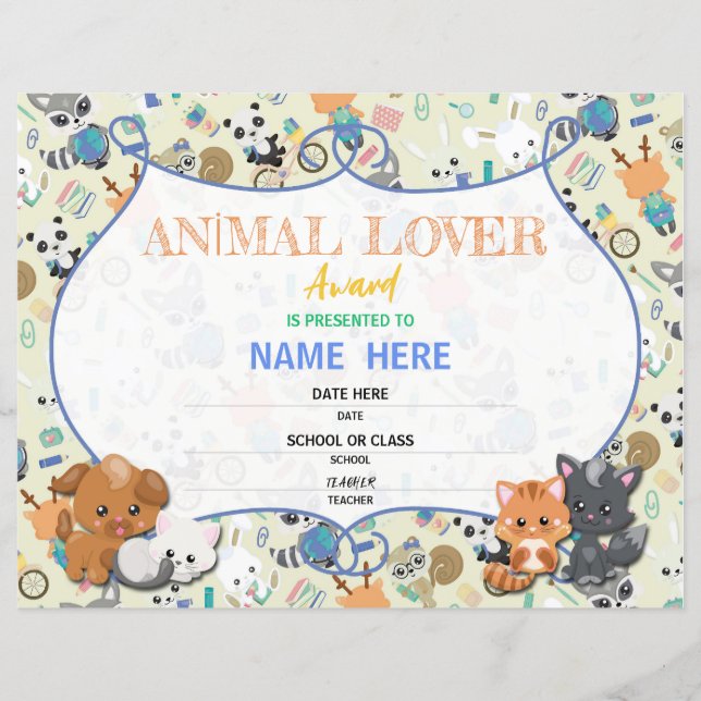 Papier Certificat d'école (Devant)