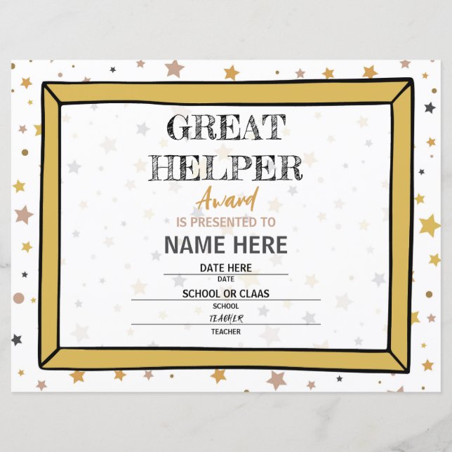 Papier Certificat d'école (Devant)