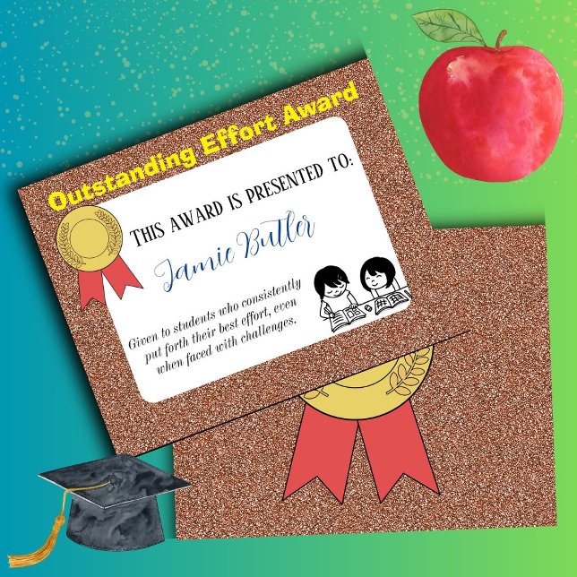 Papier Certificat d'effort exceptionnel collège (Outstanding effort)