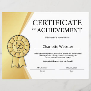 Papier Certificat d'excellence en or PDF