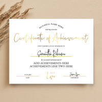 Certificat d'excellence Prix d'excellence des empl