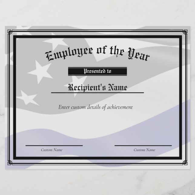 Papier Certificat d'indicateur de ligne bleue mince perso (Devant)