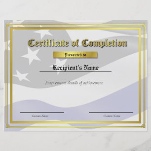 Papier Certificat d'indicateur de ligne bleue mince perso