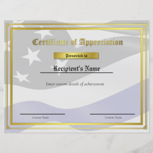 Papier Certificat d'indicateur de ligne bleue mince perso