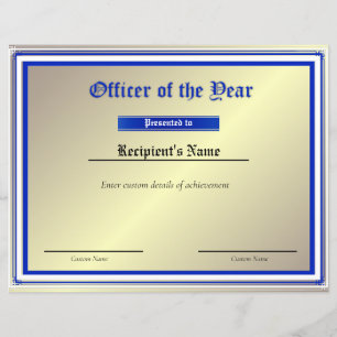 Papier Certificat d'indicateur de ligne bleue mince perso