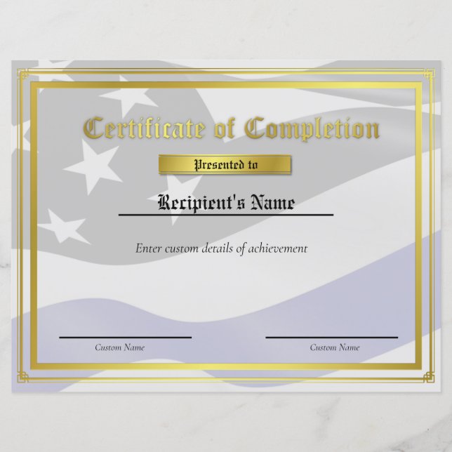 Papier Certificat d'indicateur de ligne bleue mince perso (Devant)
