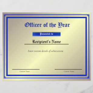 Papier Certificat d'indicateur de ligne bleue mince perso