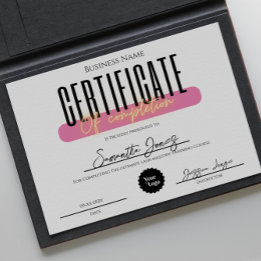 Papier Certificat Esthétique D'Achèvement Prix Gras