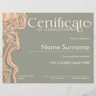 Papier Certificat minimal d'achèvement Boho