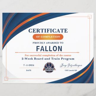 Papier Certificat OLK9 #1