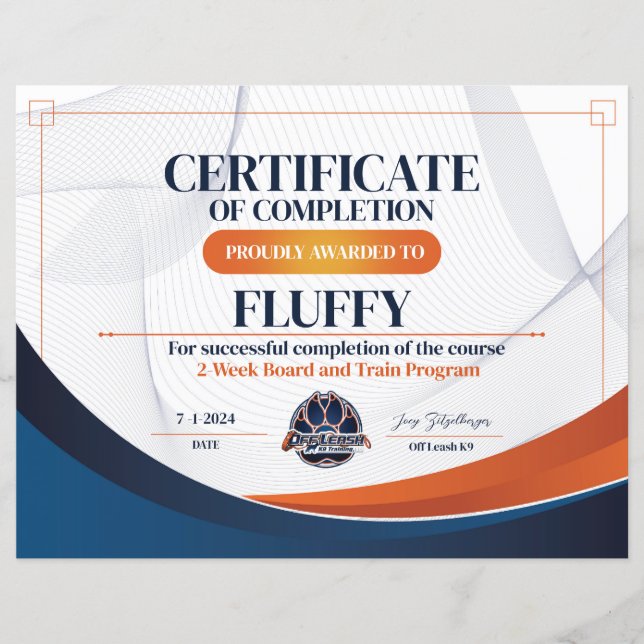 Papier Certificat OLK9 #8 (Devant)