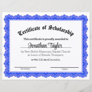 Papier Certificat traditionnel de bourse d'études