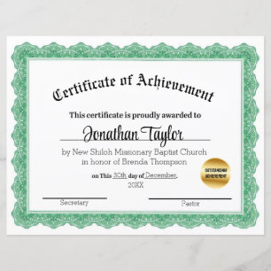 Papier Certificat traditionnel vert de bourse