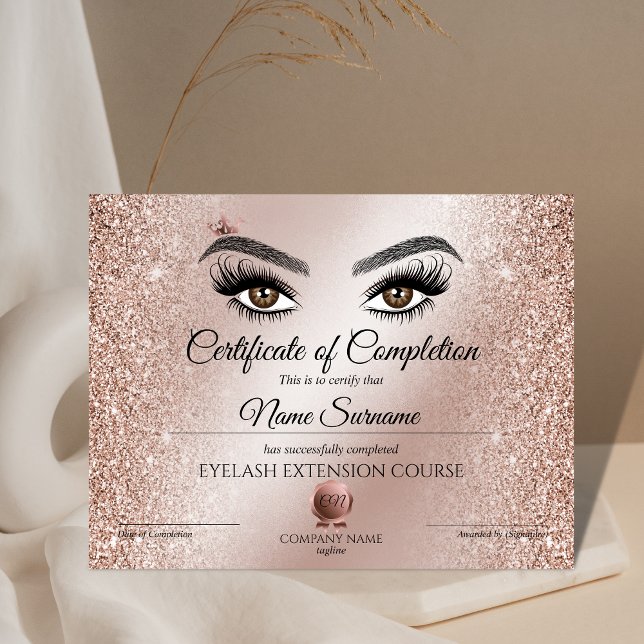 Papier Certificate of Completion Award lashes course (Créateur téléchargé)