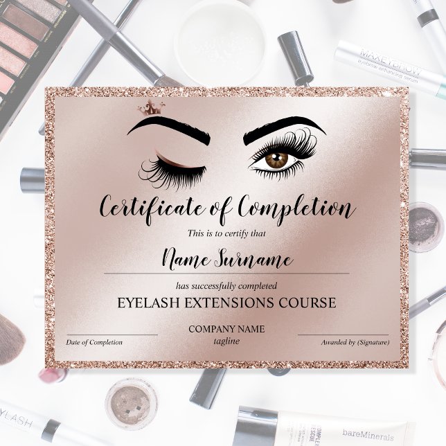 Papier Certificate of Completion Award lashes course (Créateur téléchargé)