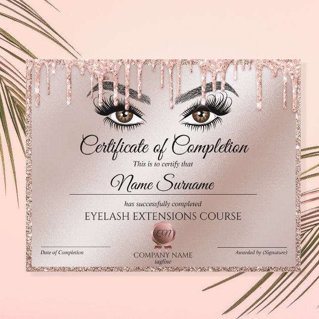 Papier Certificate of Completion Award lashes course (Créateur téléchargé)