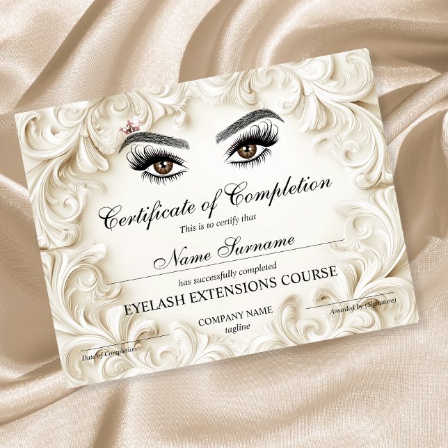 Papier Certificate of Completion Award lashes course (Créateur téléchargé)