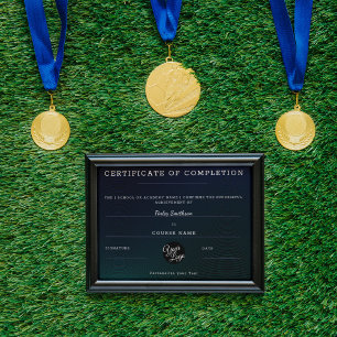 Papier Certificate of Completion Modern Black Masculine
