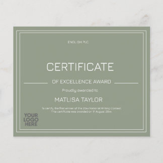 Papier Certificate of Excellence Award Sage Add Logo