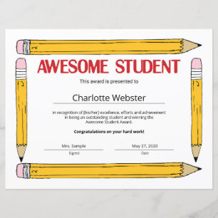 Papier Certificats de reconnaissance d'étudiant impressio