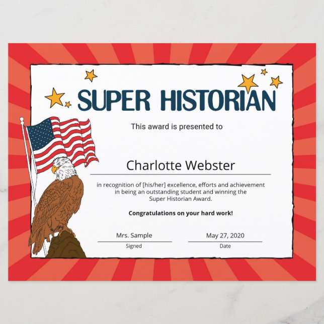 Papier Certificats de reconnaissance d'étudiant super his (Devant)
