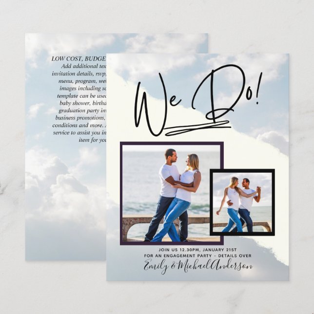 Papier C'Est Ce Que Nous Faisons ! Budget des invitations (Devant / Derrière)