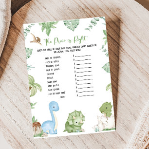 Papier C'est un garçon Baby Shower Dinosaure Jeu The Pric