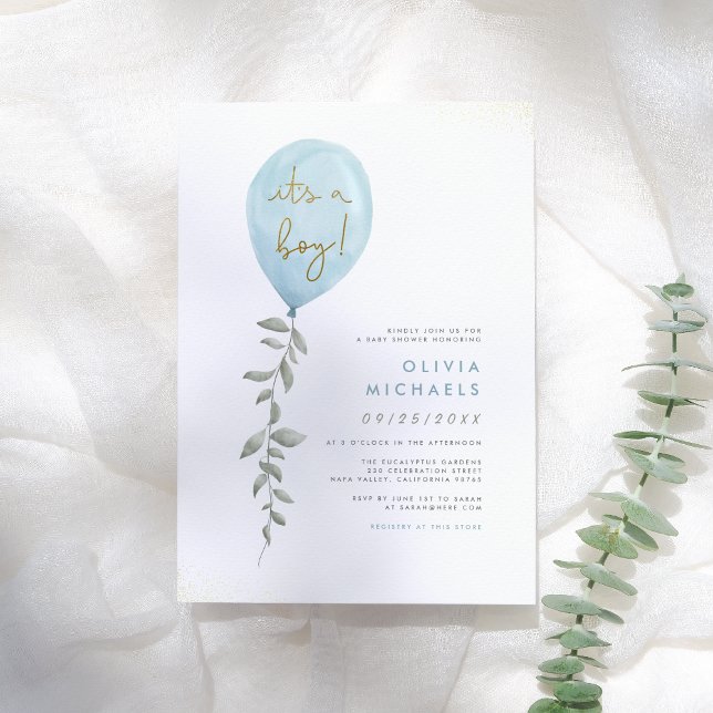 Papier C'est un garçon | Budget du Baby shower de ballons (Créateur téléchargé)