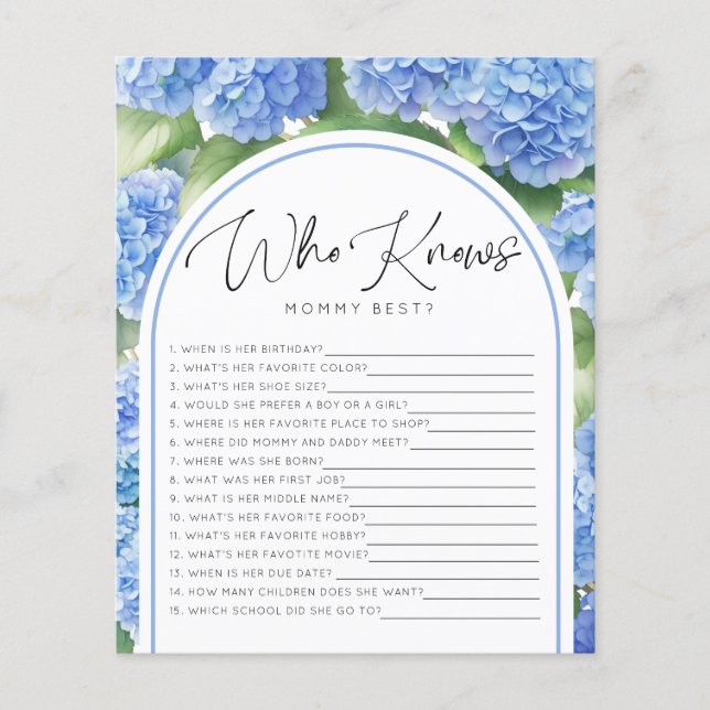 Papier C'est un garçon Hydrangea qui connaît maman Baby G (Devant)