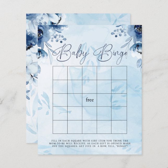 Papier C'est un petit garçon Bingo Baby shower Jeu (Devant / Derrière)