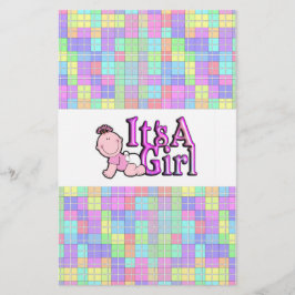 Papier C'est un texte rose fille avec barrette à bonbons 