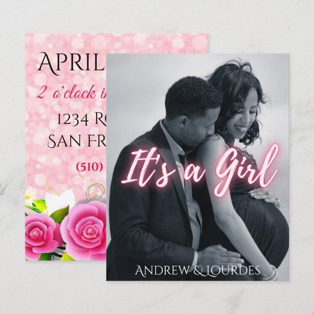 Papier C'est une photo élégante rose pour fille (Devant / Derrière)