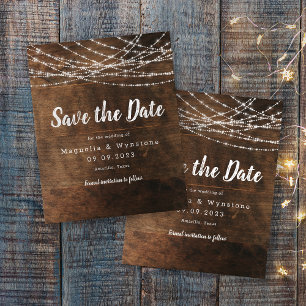 Papier Chaîne de bois rustique illumine mariage Enregistr