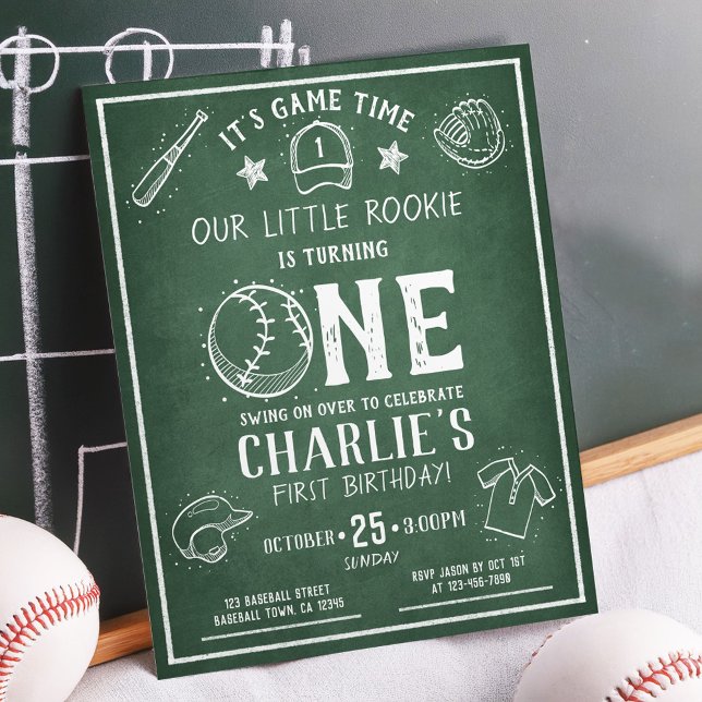 Papier Chalkboard moderne Baseball Budget 1er anniversair (Créateur téléchargé)