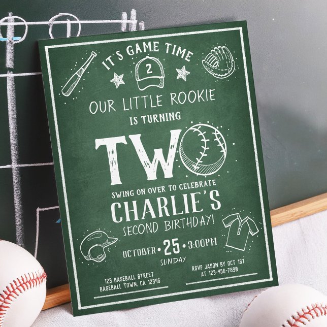 Papier Chalkboard moderne Baseball Budget 2e anniversaire (Créateur téléchargé)