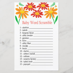 Papier Chamomile Bébé mot scramble jeu