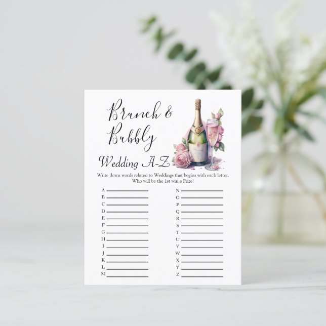 Papier Champagne Floral Fête des mariées Mariage Jeu (Debout devant)
